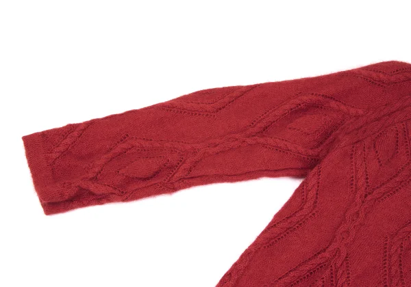 Christian Dior Wool Blend Shawl Collar Cable Knit Long Cardigan K-163251_006