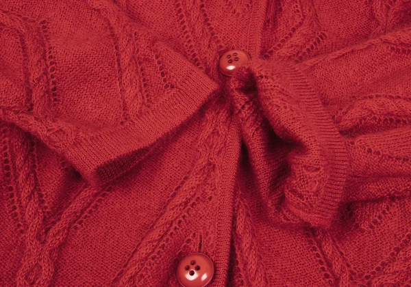 Christian Dior Wool Blend Shawl Collar Cable Knit Long Cardigan K-163251_007