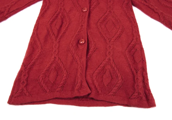 Christian Dior Wool Blend Shawl Collar Cable Knit Long Cardigan K-163251_008