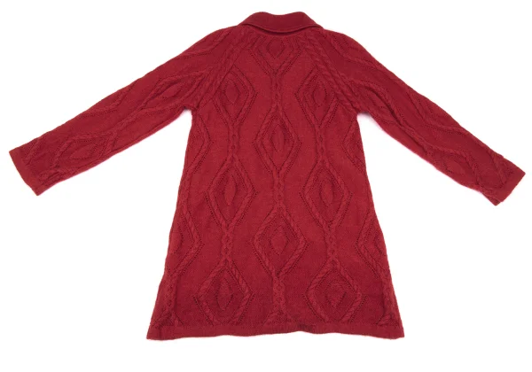 Christian Dior Wool Blend Shawl Collar Cable Knit Long Cardigan K-163251_012