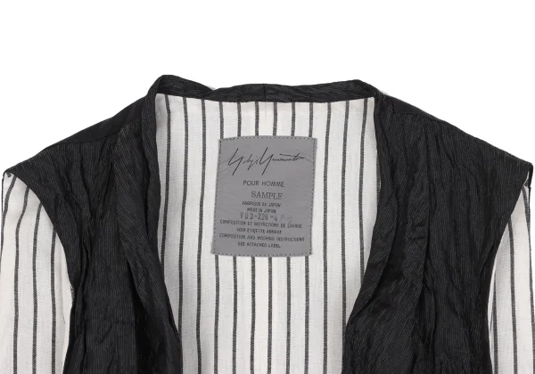 Yohji Yamamoto POUR HOMME Wrinkle Stripe Shawl Collar Vest K-163259_003