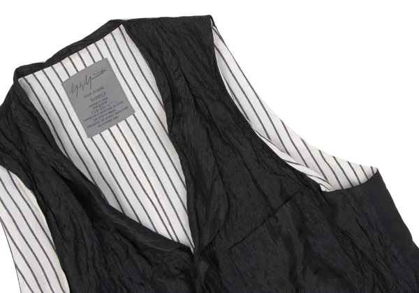 Yohji Yamamoto POUR HOMME Wrinkle Stripe Shawl Collar Vest K-163259_004
