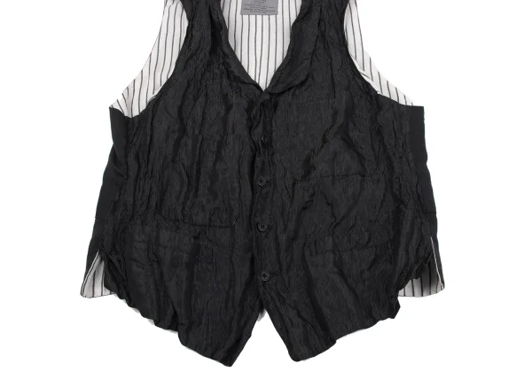 Yohji Yamamoto POUR HOMME Wrinkle Stripe Shawl Collar Vest K-163259_005
