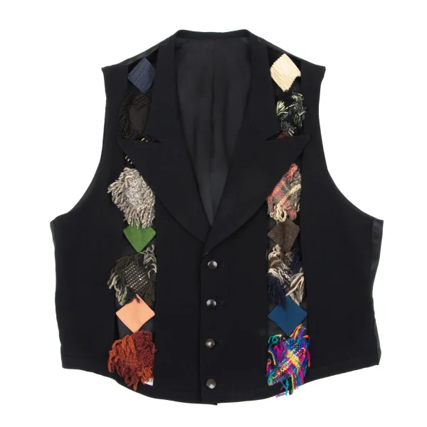 Yohji Yamamoto POUR HOMME Patchwork Vest Black S-M K-163260_001