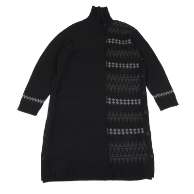 Yohji Yamamoto POUR HOMME Native Switching Side Button Long Knit Sweater
