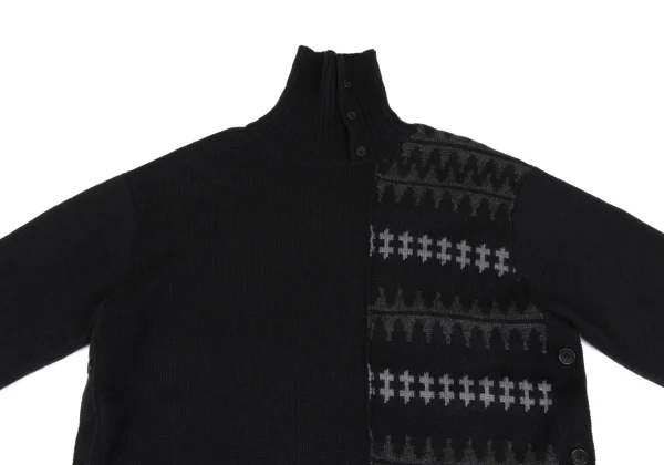 Yohji Yamamoto POUR HOMME Native Switching Side Button Long Knit Sweater K-163262_002