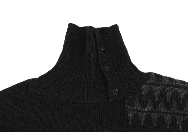Yohji Yamamoto POUR HOMME Native Switching Side Button Long Knit Sweater K-163262_003
