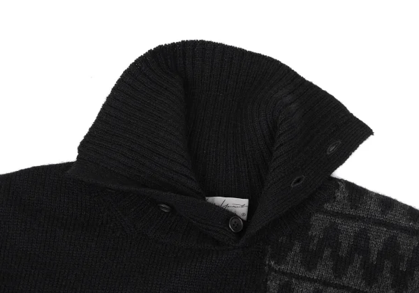 Yohji Yamamoto POUR HOMME Native Switching Side Button Long Knit Sweater K-163262_005