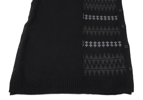 Yohji Yamamoto POUR HOMME Native Switching Side Button Long Knit Sweater K-163262_008