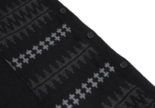 Yohji Yamamoto POUR HOMME Native Switching Side Button Long Knit Sweater K-163262_009