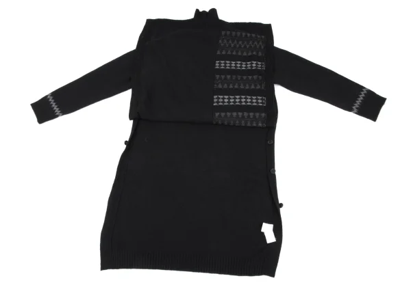 Yohji Yamamoto POUR HOMME Native Switching Side Button Long Knit Sweater K-163262_010