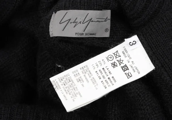 Yohji Yamamoto POUR HOMME Native Switching Side Button Long Knit Sweater K-163262_013