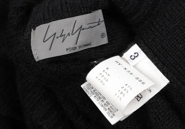 Yohji Yamamoto POUR HOMME Native Switching Side Button Long Knit Sweater K-163262_014