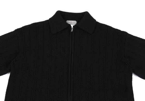 Yohji Yamamoto POUR HOMME Wool Blend Zip-up Knit Jacket K-163265_002