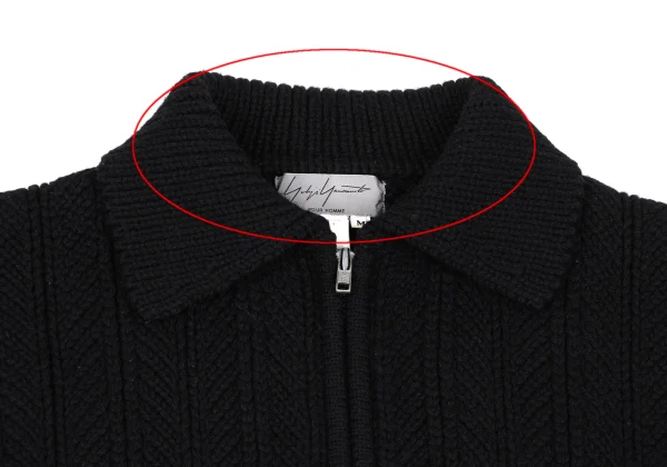 Yohji Yamamoto POUR HOMME Wool Blend Zip-up Knit Jacket K-163265_003