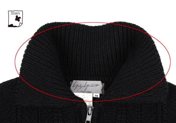 Yohji Yamamoto POUR HOMME Wool Blend Zip-up Knit Jacket K-163265_004