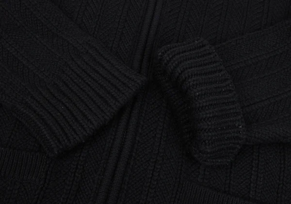 Yohji Yamamoto POUR HOMME Wool Blend Zip-up Knit Jacket K-163265_007