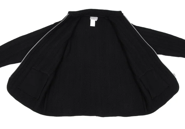Yohji Yamamoto POUR HOMME Wool Blend Zip-up Knit Jacket K-163265_010
