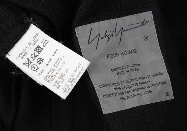 Yohji Yamamoto POUR HOMME Wool Detachable Hooded Long Coat K-163266_019