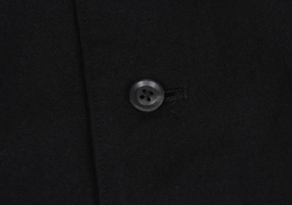 Yohji Yamamoto POUR HOMME Wool Gabardine Leather Belted Collarless Coat K-163267_005