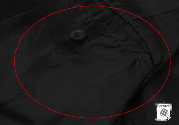 Yohji Yamamoto POUR HOMME Wool Gabardine Leather Belted Collarless Coat K-163267_014