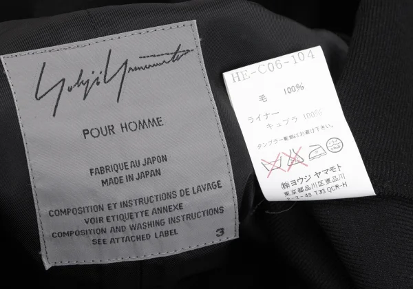 Yohji Yamamoto POUR HOMME Old Gabardine Mantle Design Coat K-163268_019