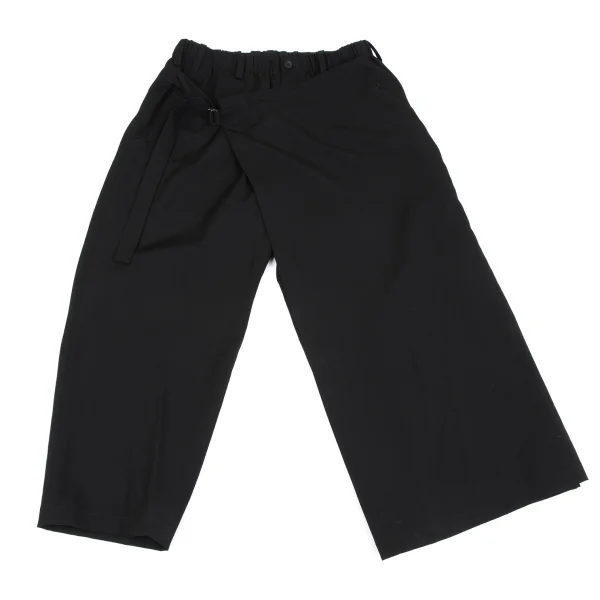 Yohji Yamamoto POUR HOMME Wool Gaba Wrap Pants Black 3 K-163270_001