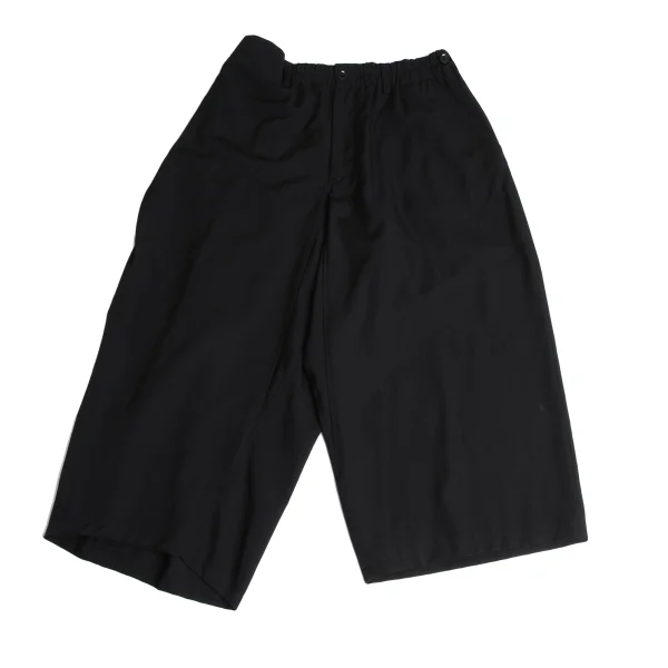 Yohji Yamamoto POUR HOMME Wool Gabardine Belt Closure Tuck Wide Pants Black 5 K-163271_001