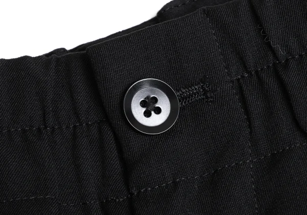 Yohji Yamamoto POUR HOMME Wool Gabardine Belt Closure Tuck Wide Pants K-163271_003