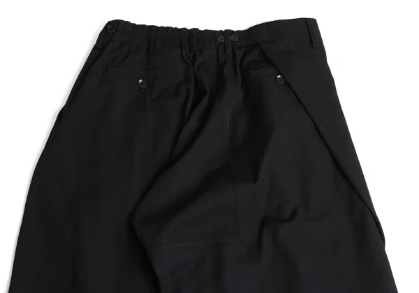 Yohji Yamamoto POUR HOMME Wool Gabardine Belt Closure Tuck Wide Pants K-163271_011
