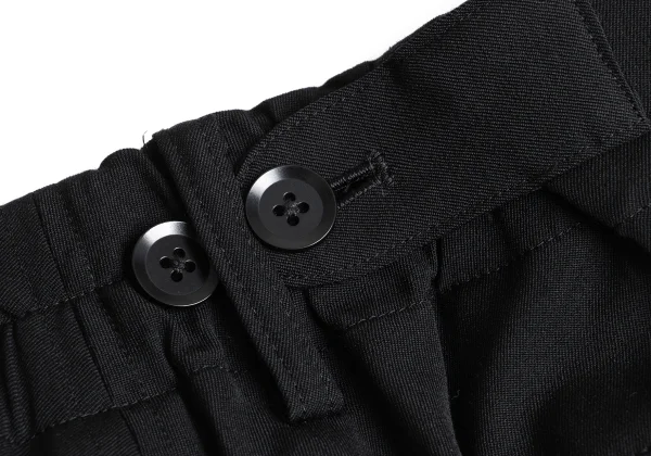 Yohji Yamamoto POUR HOMME Wool Gabardine Belt Closure Tuck Wide Pants K-163271_012