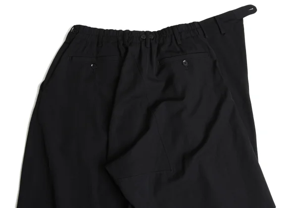 Yohji Yamamoto POUR HOMME Wool Gabardine Belt Closure Tuck Wide Pants K-163271_013