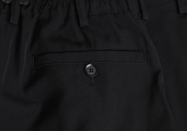 Yohji Yamamoto POUR HOMME Wool Gabardine Belt Closure Tuck Wide Pants K-163271_014