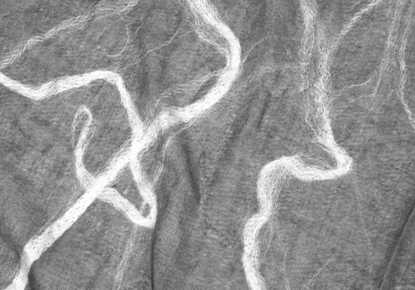 Yohji yamamoto discord Wool Embroidery Fringe Scarf K-163272_006