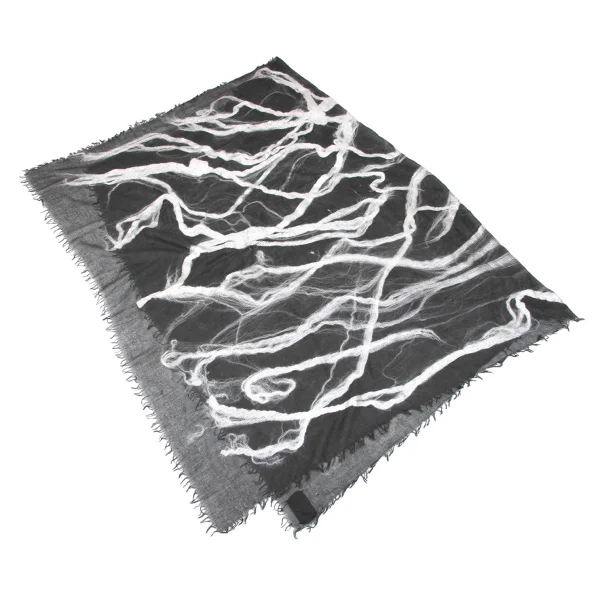 Yohji yamamoto discord Wool Embroidery Fringe Scarf K-163272_007