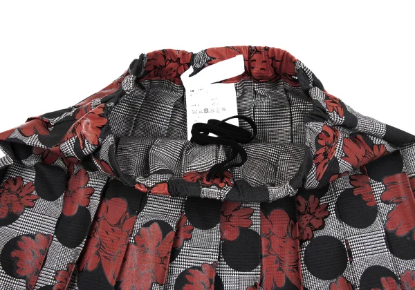tao Dot Floral Print Check Pleated Skirt K-163275_005