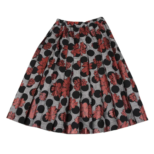 tao Dot Floral Print Check Pleated Skirt K-163275_008