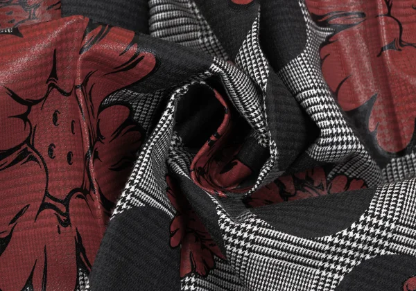 tao Dot Floral Print Check Pleated Skirt K-163275_010