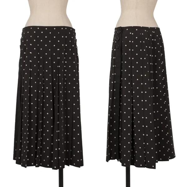tricot COMME des GARCONS Side Tape Dot Pleated Skirt Black M K-163285_001