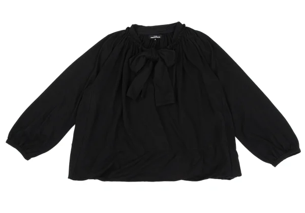 tricot COMME des GARCONS Angola Blend Ribbon Gathered Neck Top K-163286_002