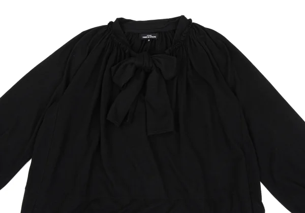 tricot COMME des GARCONS Angola Blend Ribbon Gathered Neck Top K-163286_003