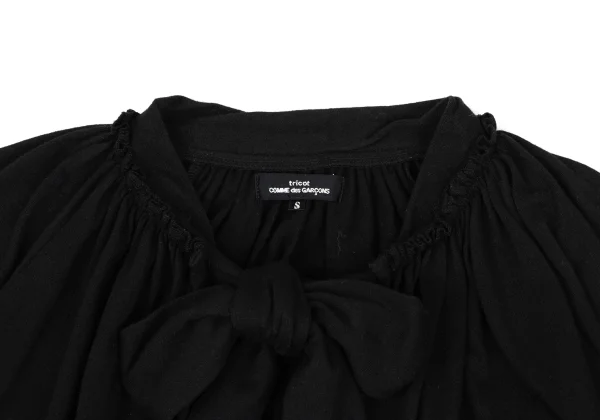 tricot COMME des GARCONS Angola Blend Ribbon Gathered Neck Top K-163286_004