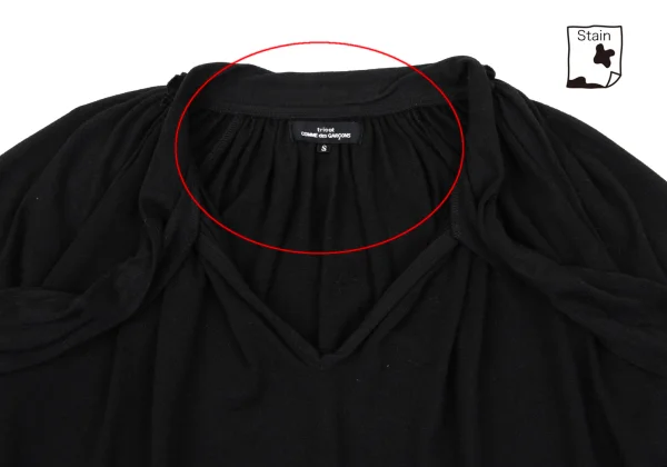 tricot COMME des GARCONS Angola Blend Ribbon Gathered Neck Top K-163286_006