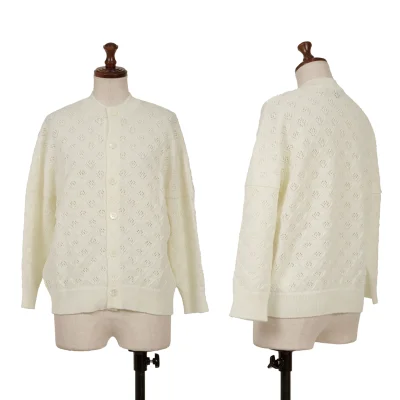 tricot COMME des GARCONS Wool Openwork Knit Cardigan