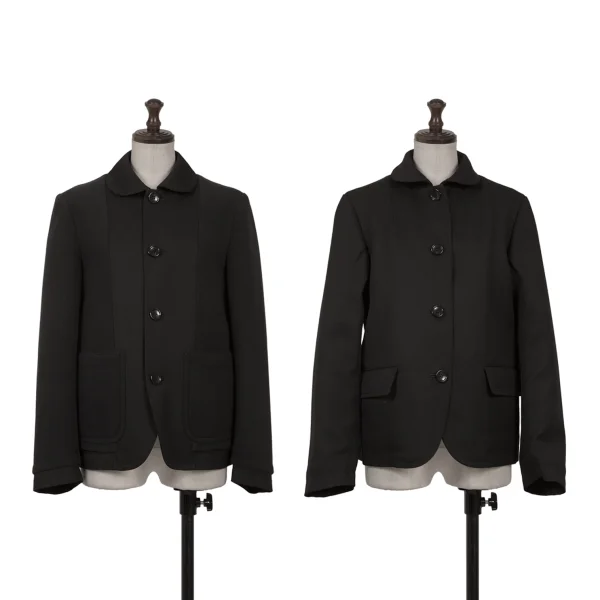 tricot COMME des GARCONS Wool Fleece Switching Reversible Jacket Black S K-163289_001