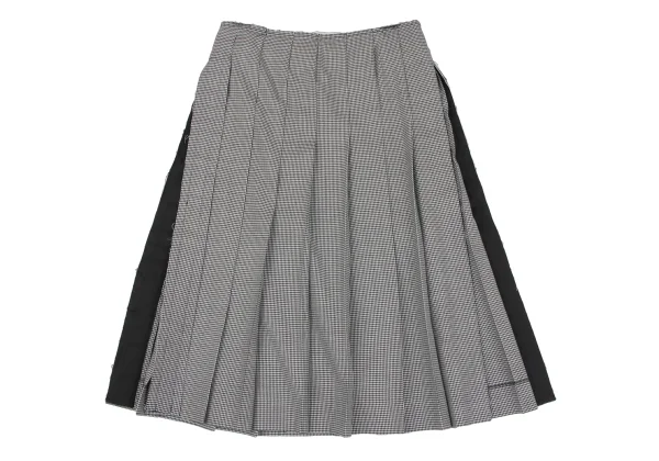 COMME des GARCONS Wool Side Cutting Houndstooth Pleats Skirt K-163293_002