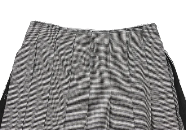COMME des GARCONS Wool Side Cutting Houndstooth Pleats Skirt K-163293_003