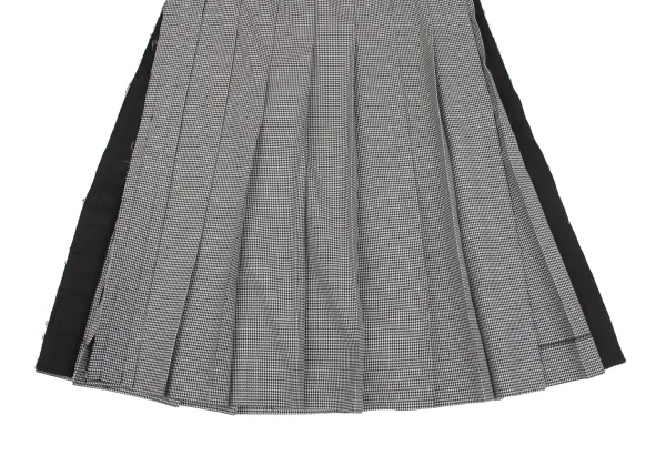 COMME des GARCONS Wool Side Cutting Houndstooth Pleats Skirt K-163293_004