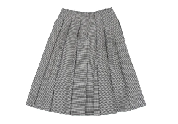 COMME des GARCONS Wool Side Cutting Houndstooth Pleats Skirt K-163293_006
