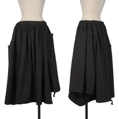 COMME des GARCONS Wool Gaba Side Pouch Design Skirt